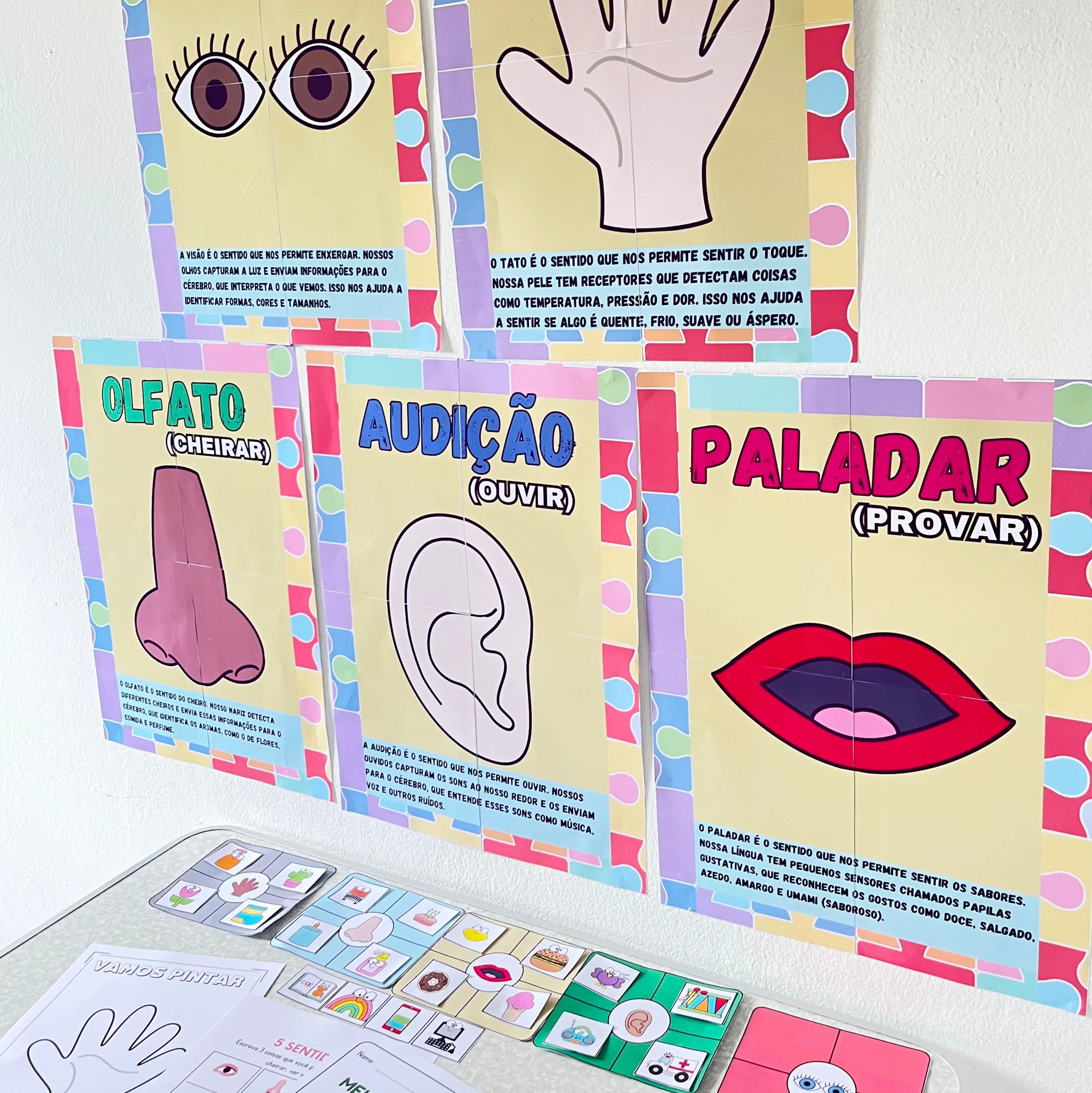 Os 5 Sentidos - Kit de Painel e atividades