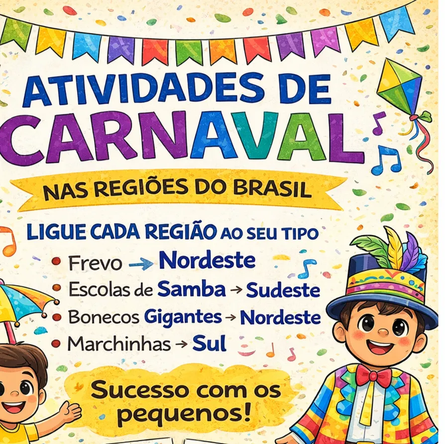 kit Express Carnaval nas regiões do Brasil: infantil ao 5º ano