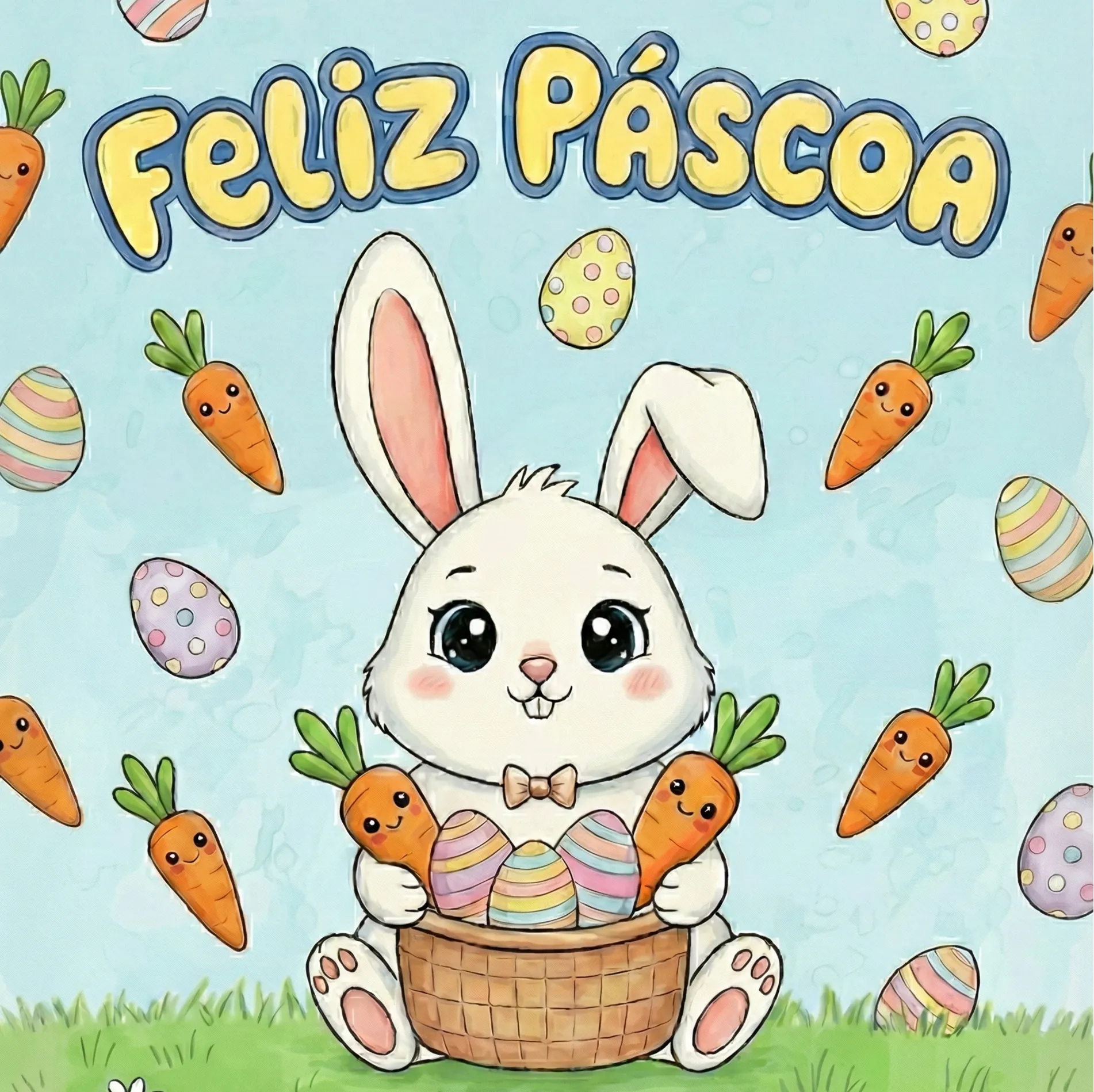 Painel Gigante “Feliz Páscoa” com Coelhinho