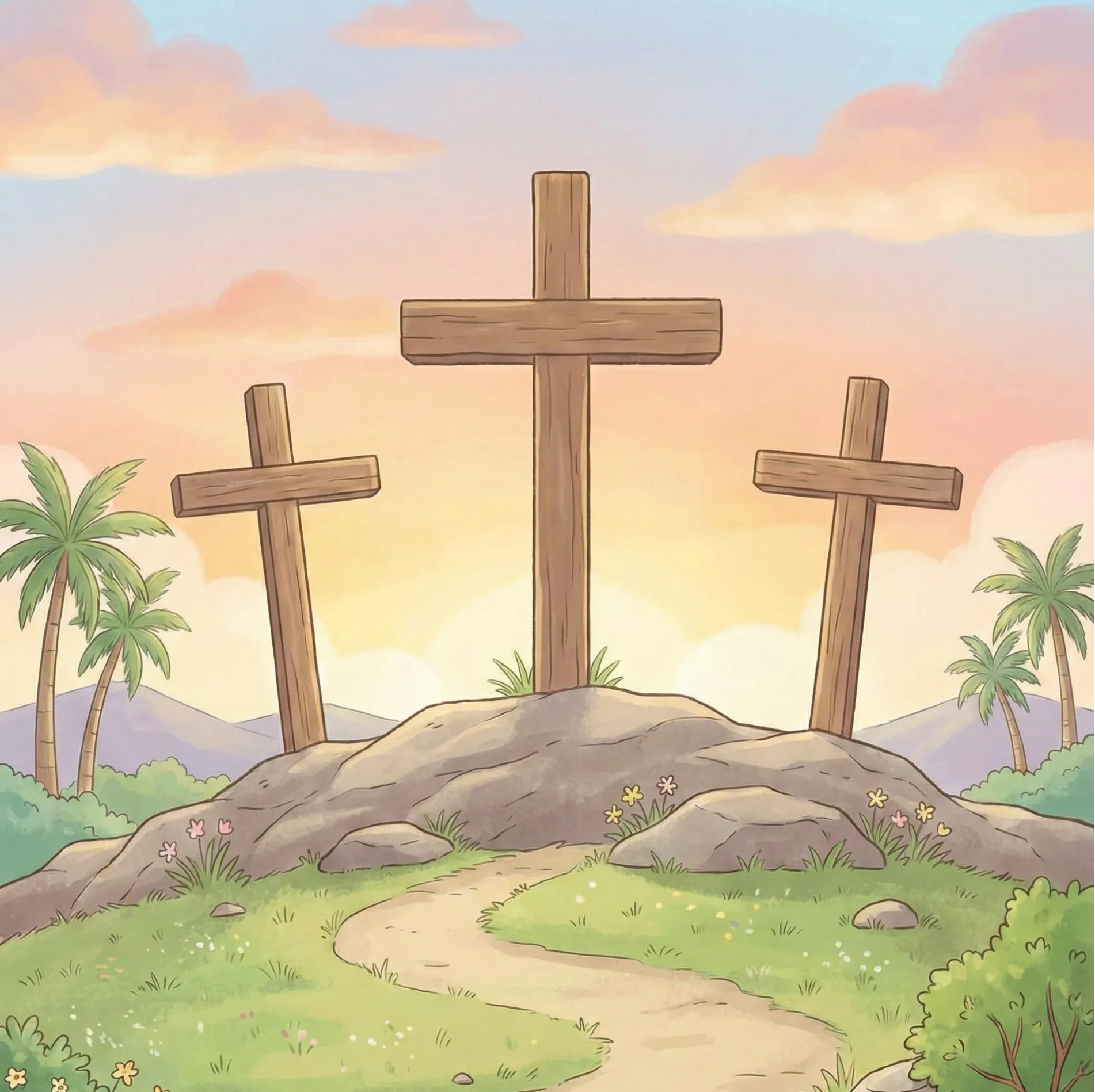 ✝️🌅 Painel Cristão de Páscoa – As Três Cruzes | O Verdadeiro Significado da Páscoa